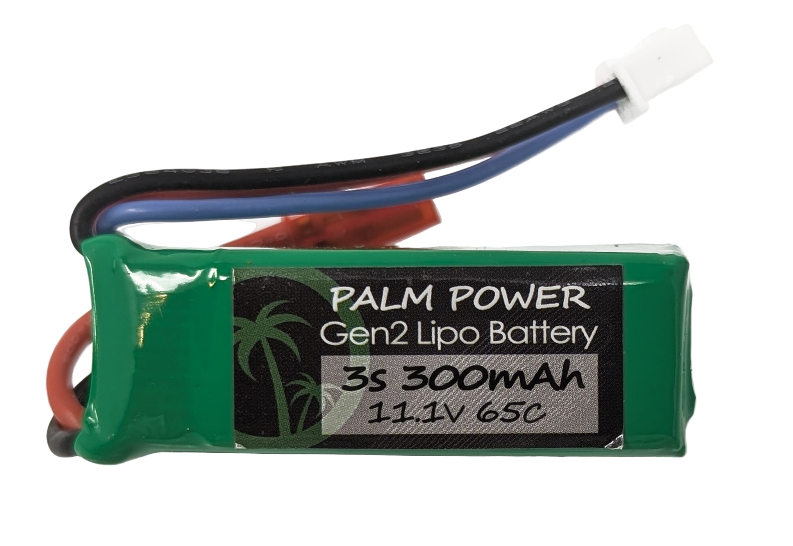Palm Power 3S 300mAh JST Gen2 65C Lipo Battery