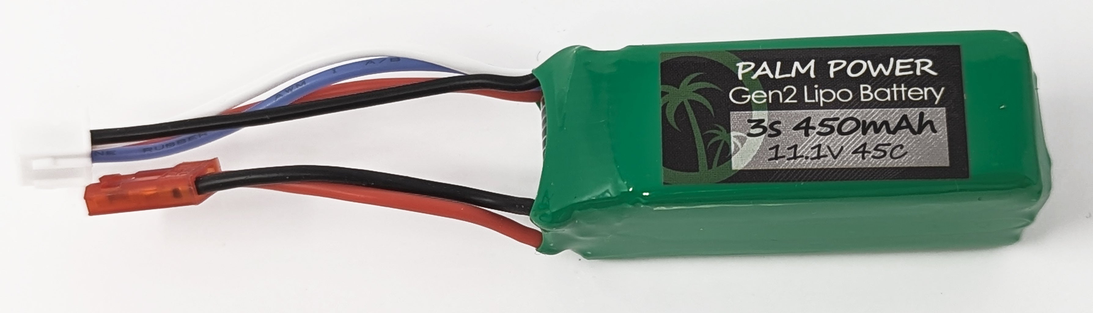 Palm Power 3S 450mAh JST Gen2 45C Lipo Battery