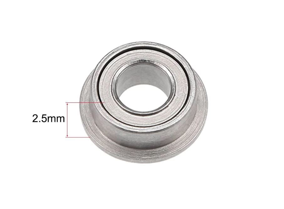 MF63zz 3x6x2.5mm Flanged Ball Bearing (Pair) - Flat Bearing Mount