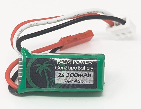 Palm Power 2S 100mAh Gen2 45C Lipo Battery