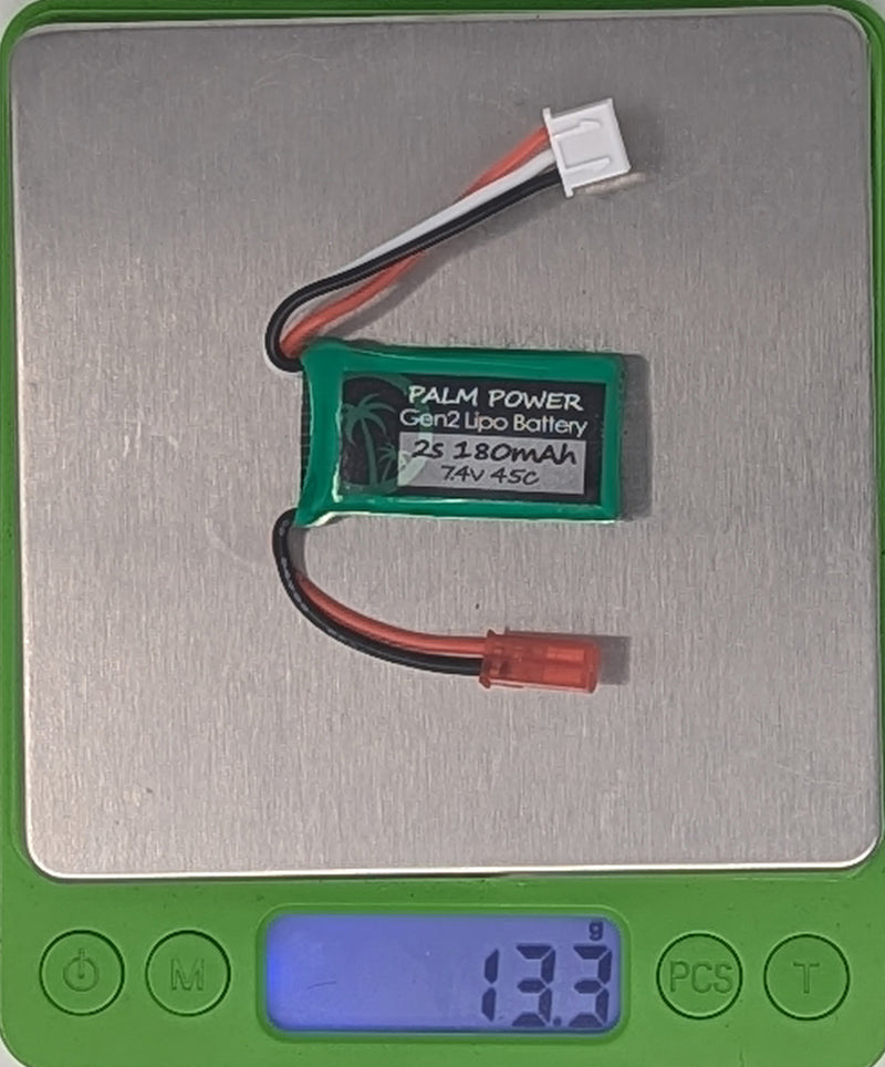 Palm Power Gen2 2S 180mAh 45C Lipo Battery