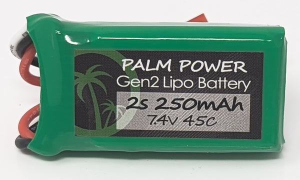 Palm Power Gen2 2S 250mAh 45C Lipo Battery