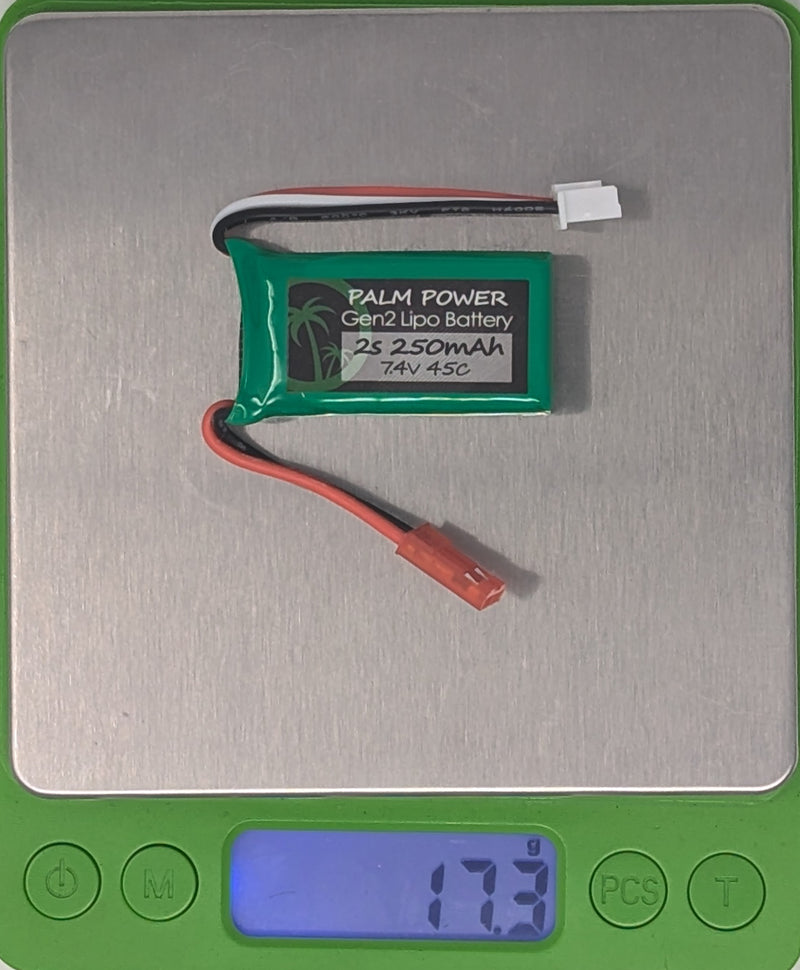 Palm Power Gen2 2S 250mAh 45C Lipo Battery