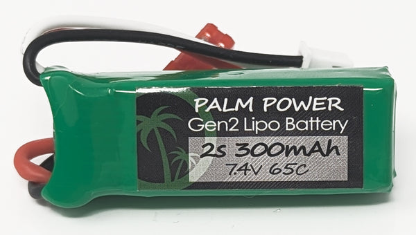 Palm Power 2S 300mAh Gen2 65C Lipo Battery