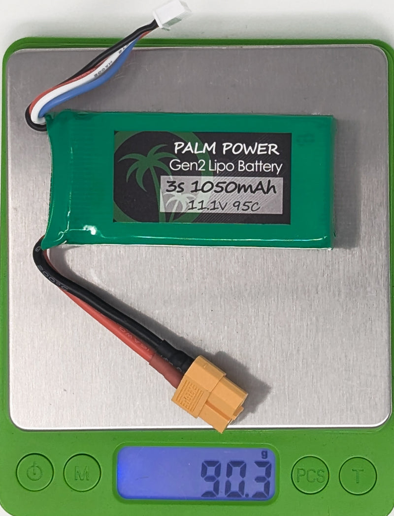 Palm Power 3S 1050mAh Gen2 95C Lipo Battery