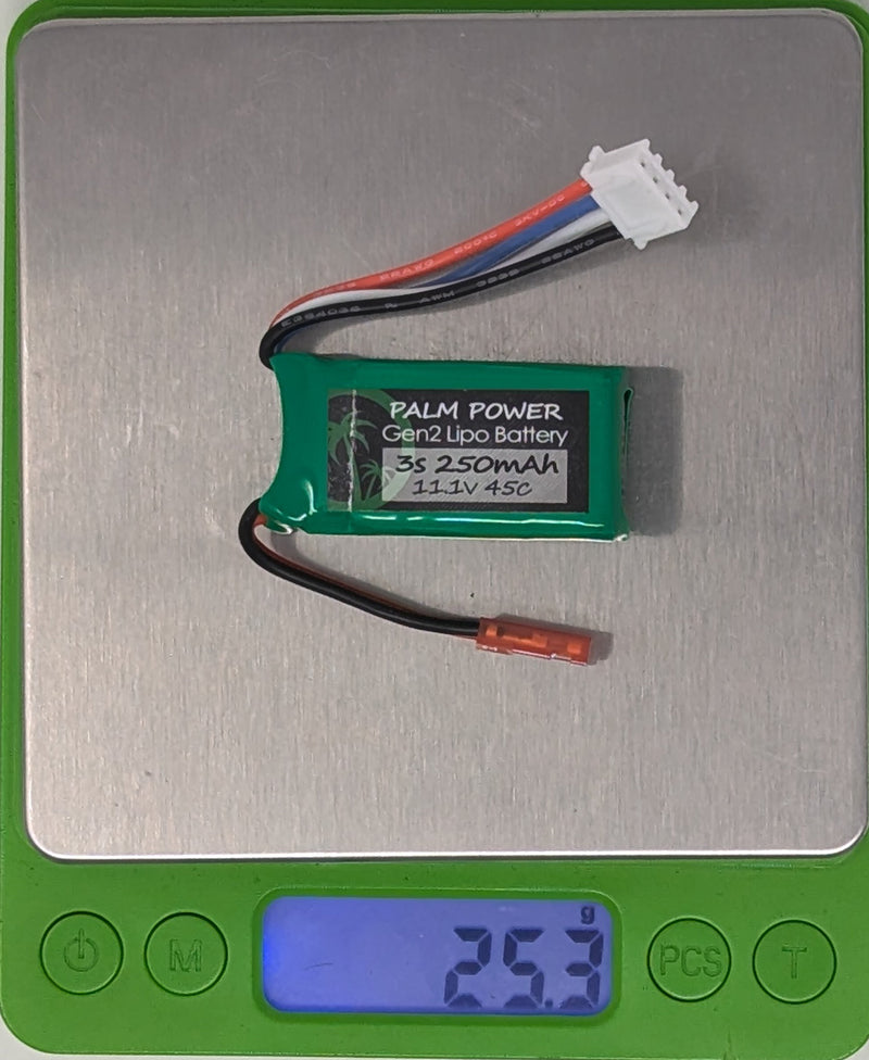 Palm Power Gen2 3S 250mAh 45C Lipo Battery