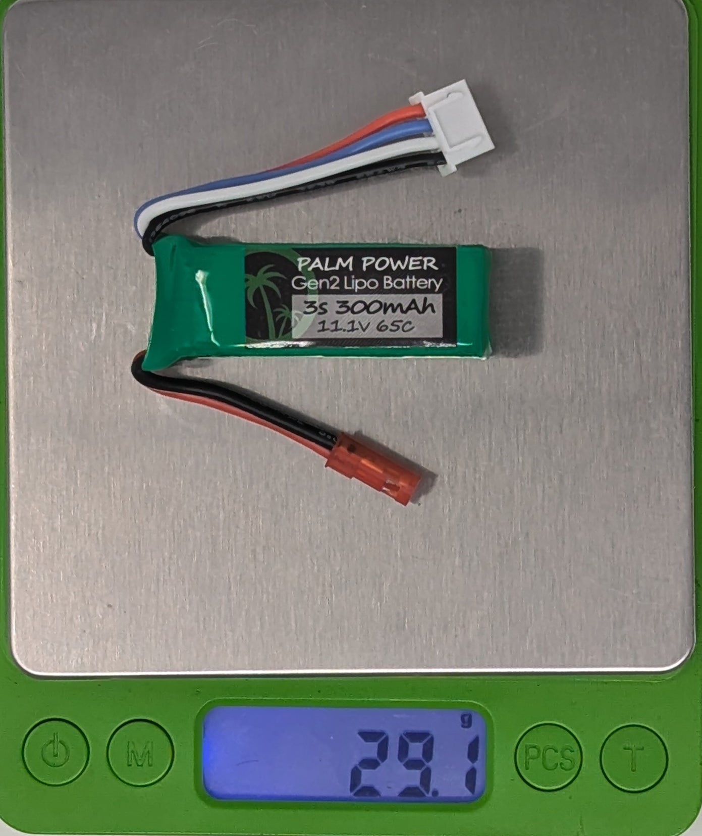 Palm Power 3S 300mAh JST Gen2 65C Lipo Battery