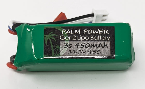 Palm Power 3S 450mAh JST Gen2 45C Lipo Battery