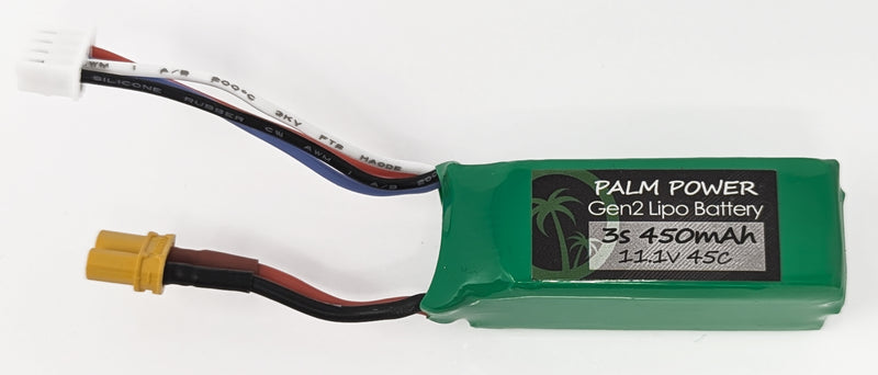 Palm Power Gen2 3S 450mAh XT30 45C Lipo Battery