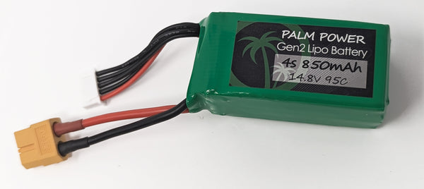 Palm Power 4S 850mAh Gen2 95C Lipo Battery