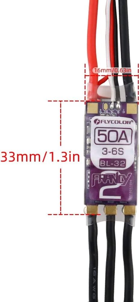 Flycolor Francy 2 50A BLHeli_32 3-6S Brushless ESC w/ BEC - CLEARANCE