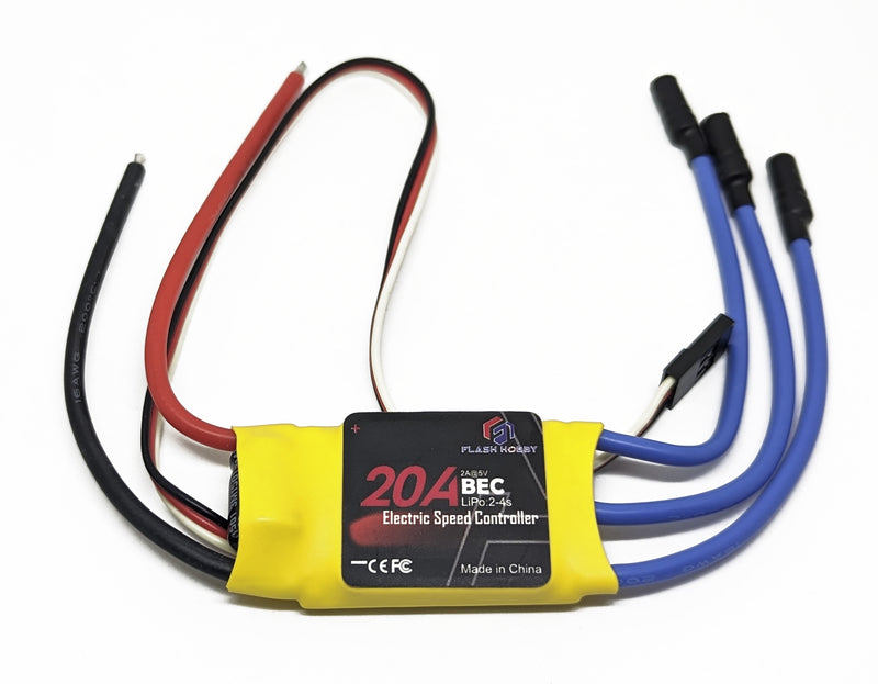MB30020 20A Brushless Speed Controller w/ 2A BEC w/ Connectors - 3 Pound Beater Bar