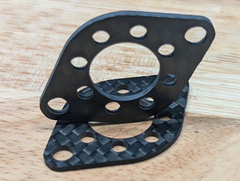 Repeat Max Motor Mounts (Pair) - Carbon Fiber - Fits MegaSparks, Repeat Max & Compact Beetle Drive