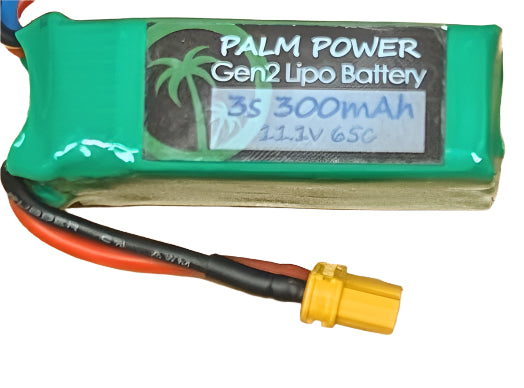 Palm Power 3S 300mAh XT30 Gen2 65C Lipo Battery