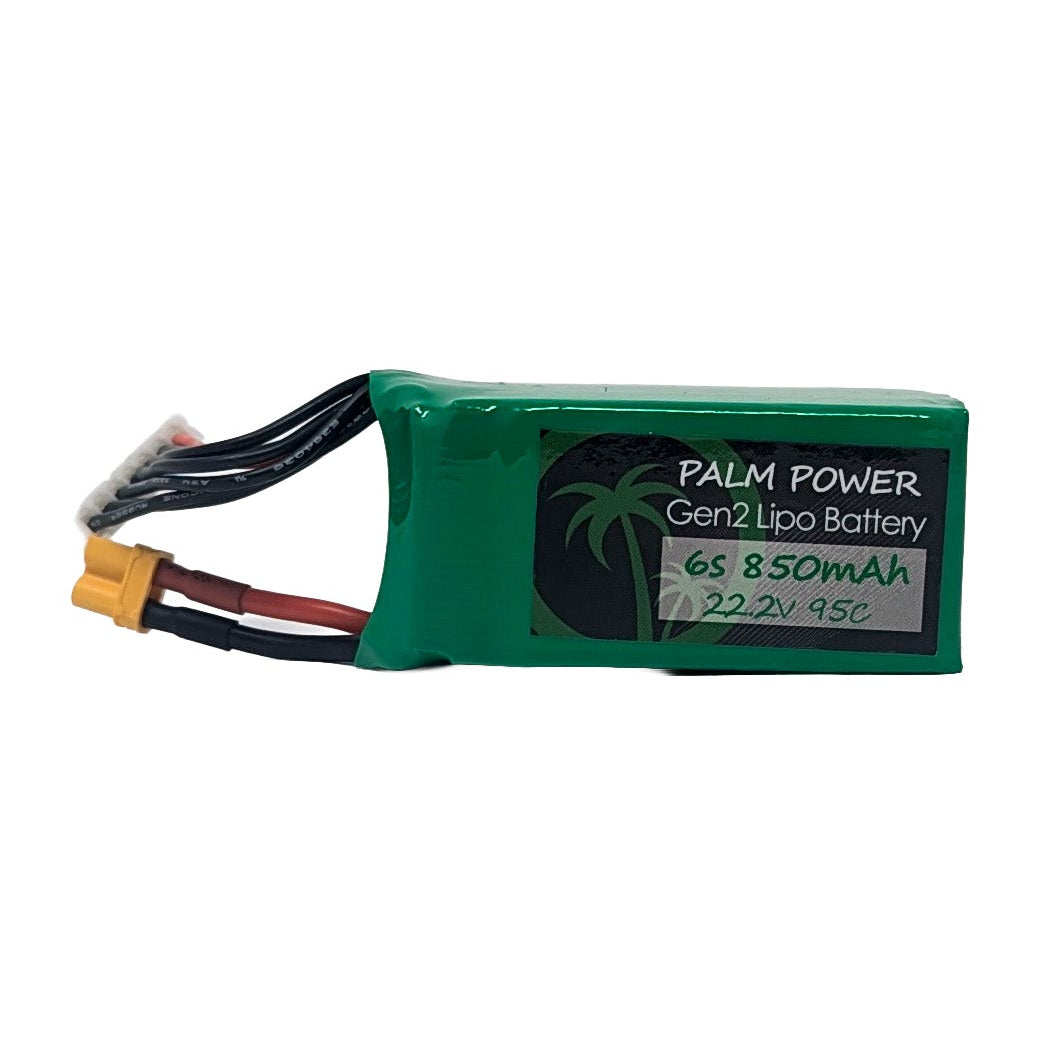 Palm Power 6S 850mAh XT30 Gen2 95C Lipo Battery