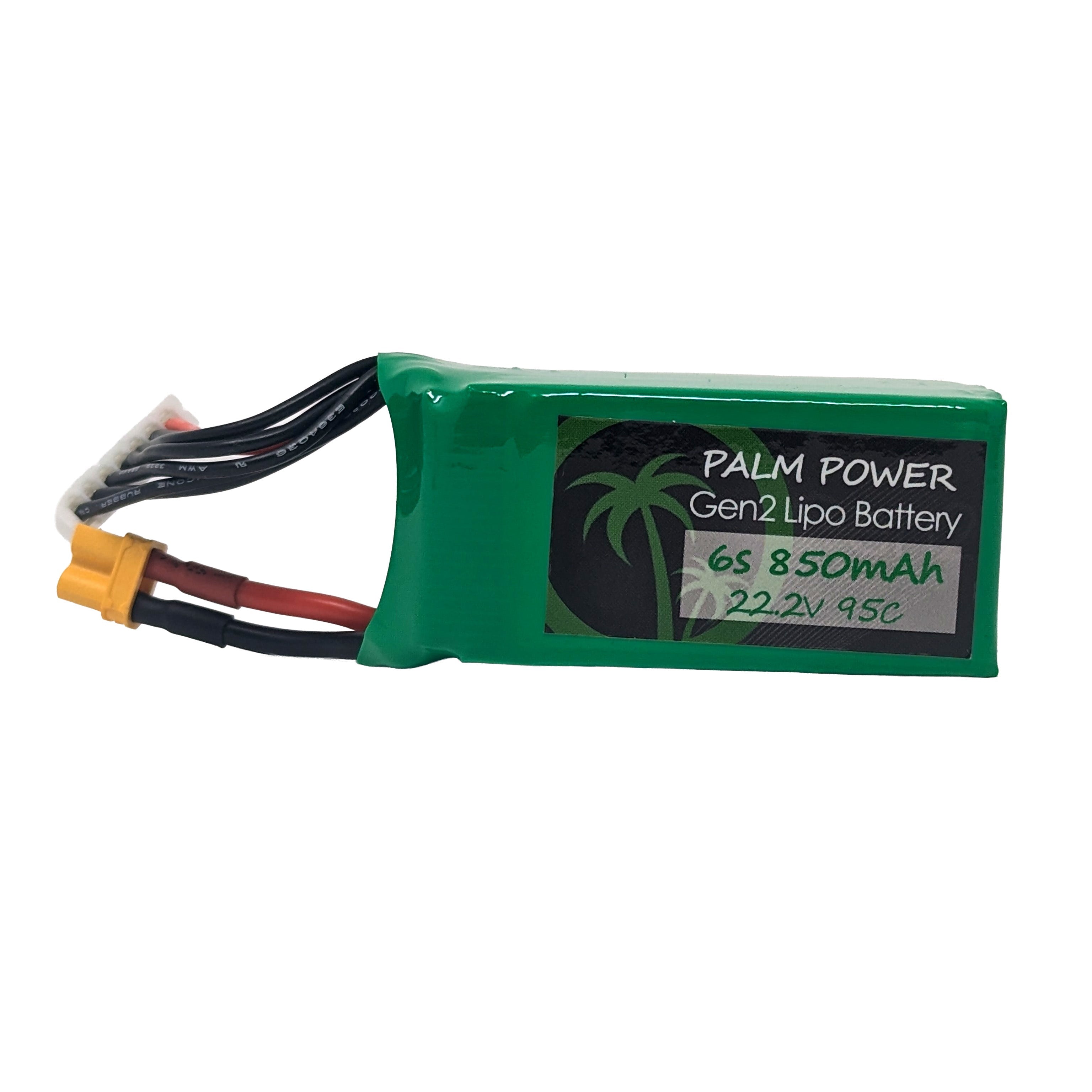 Palm Power 6S 850mAh XT30 Gen2 95C Lipo Battery