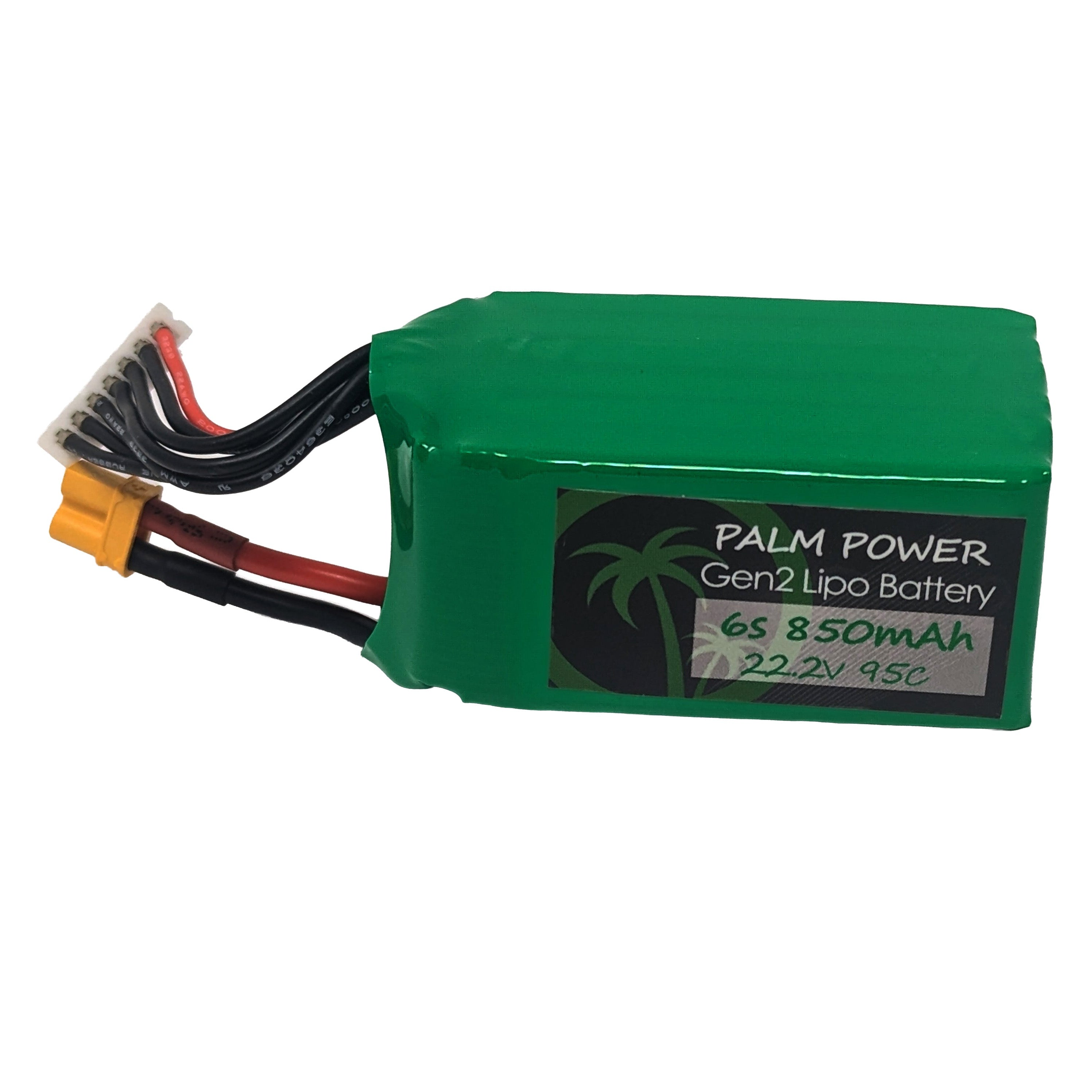 Palm Power 6S 850mAh XT30 Gen2 95C Lipo Battery