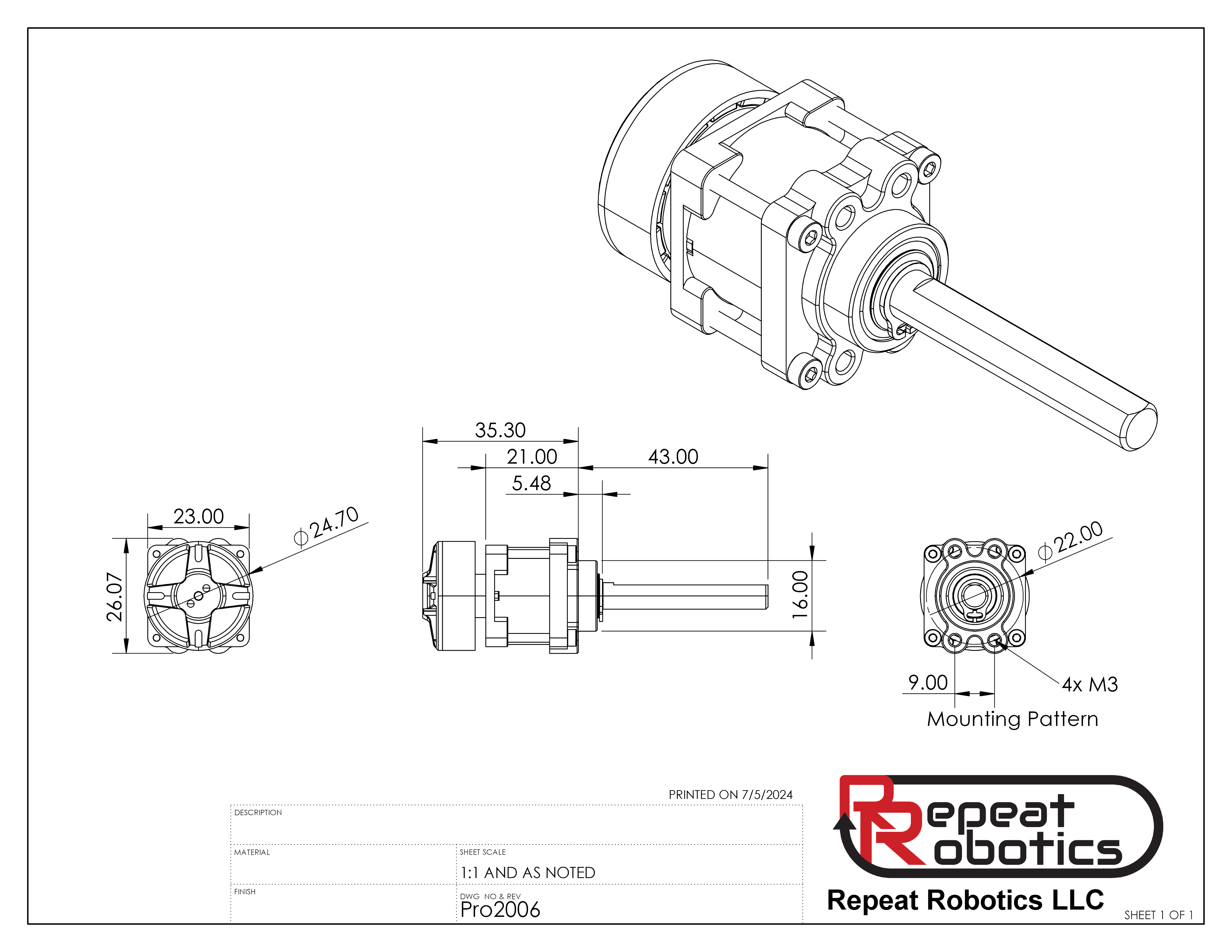 Repeat Robotics "Drive Pro" Brushless Beetle Drive