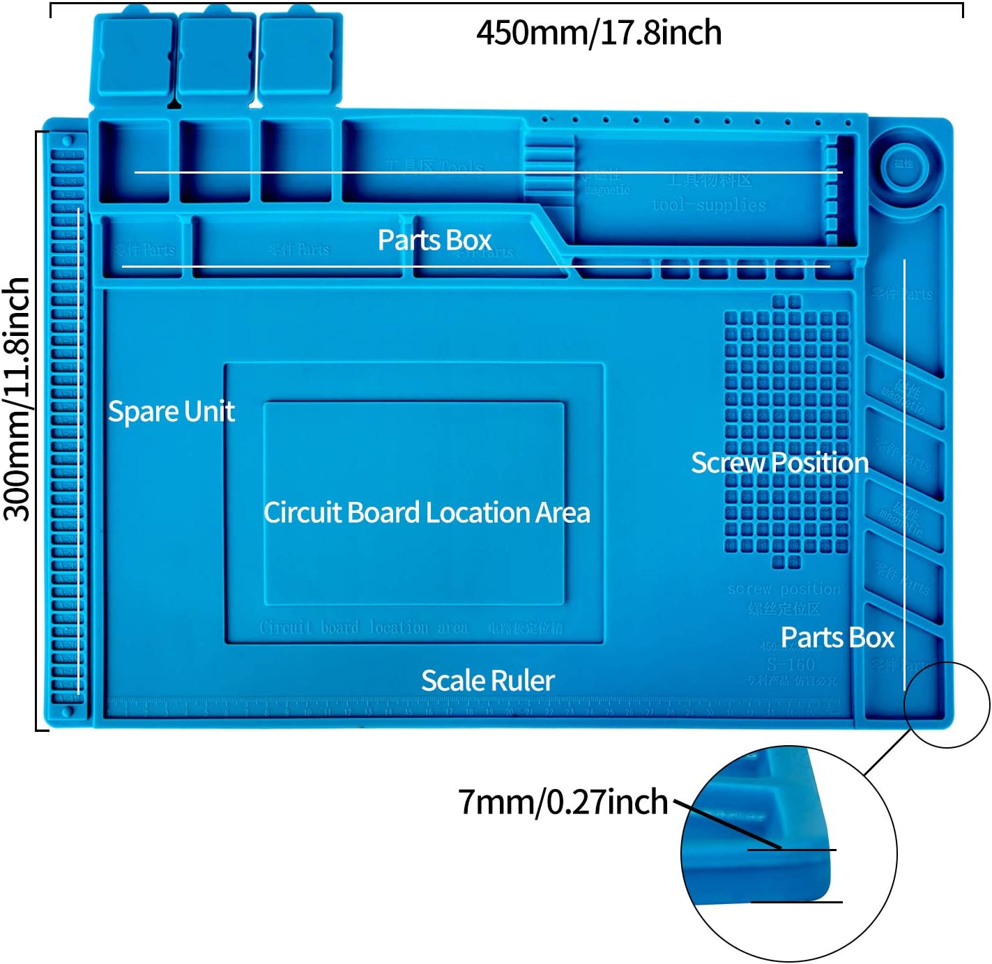 Silicone Pit Mat for Soldering & Repairs