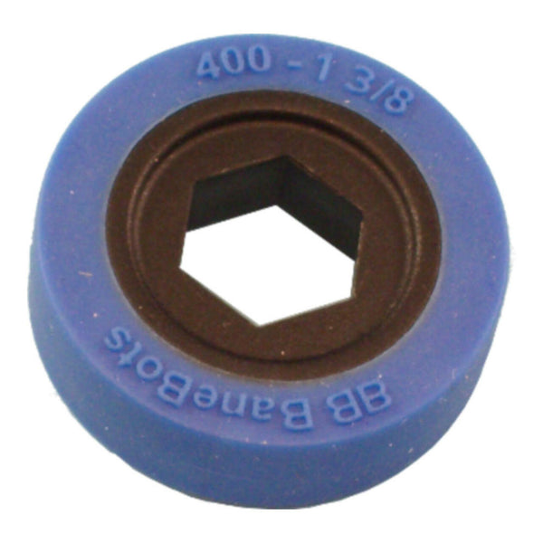 BaneBots T40 Wheel, 1-3/8" x 0.4", 1/2" Hex Mount, 50A, Black/Blue