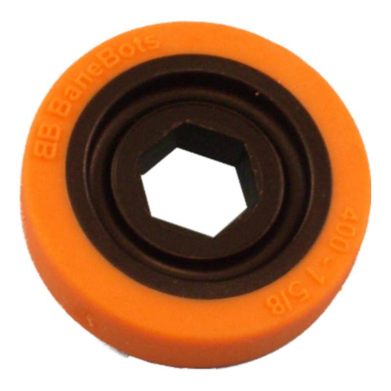 BaneBots T40 Wheel, 1-5/8" x 0.4", 1/2" Hex Mount, 40A, Black/Orange