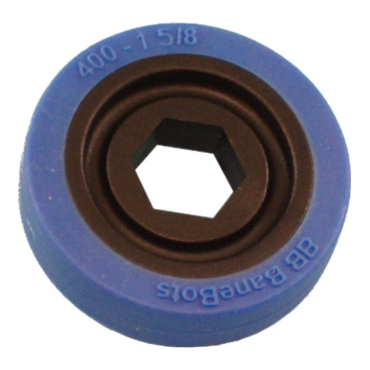 BaneBots T40 Wheel, 1-5/8" x 0.4", 1/2" Hex Mount, 50A, Black/Blue