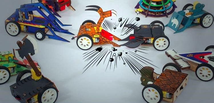 Playable Battle Robot Kit - Rage Wheel - Wooden