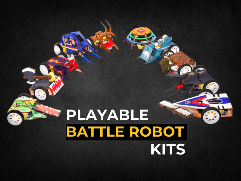 Playable Battle Robot Kit - Sawfish - Wooden